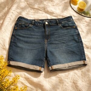 a.n.a Dark Blue Jean Shorts Size 16w